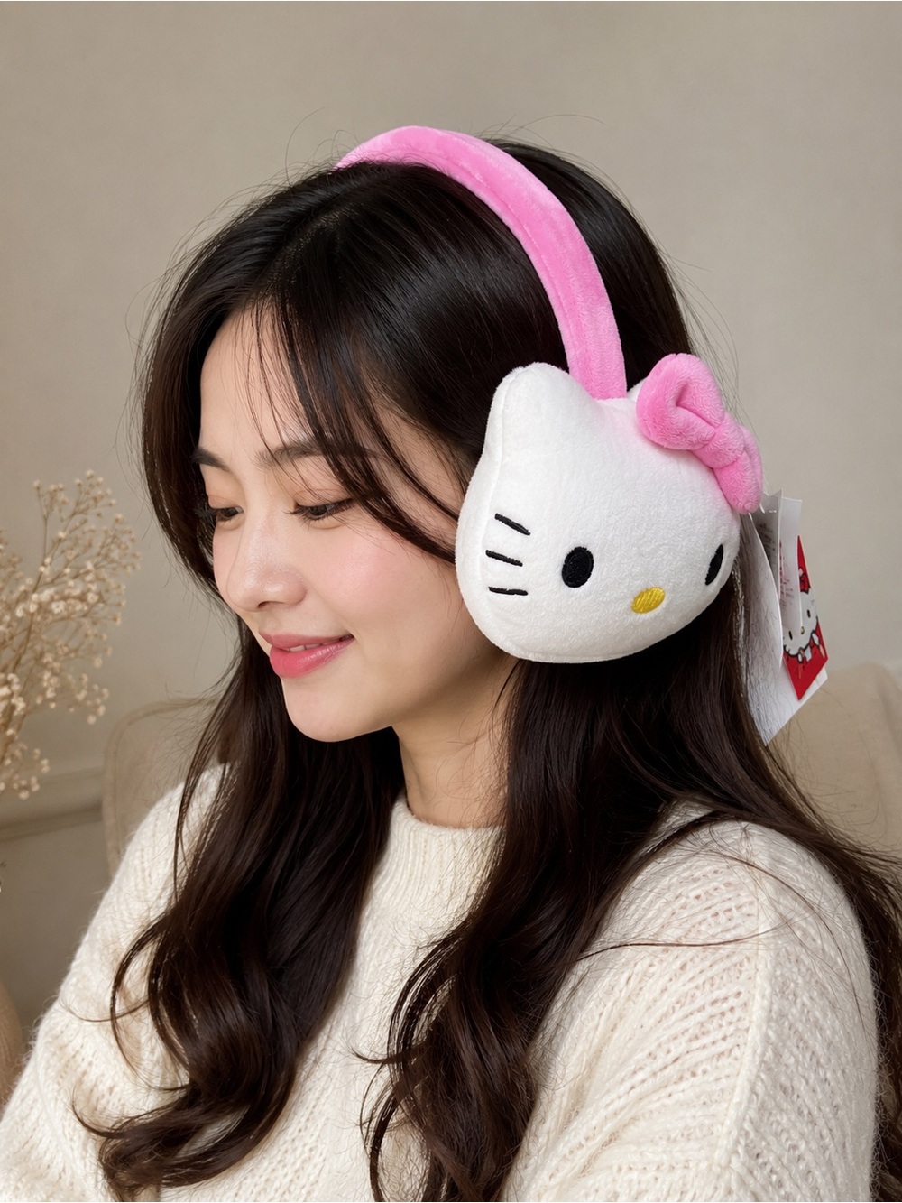 Hello Kitty Sanrio Winter Earmuffs for Girls Women Cute Kawaii Soft Fleece Style